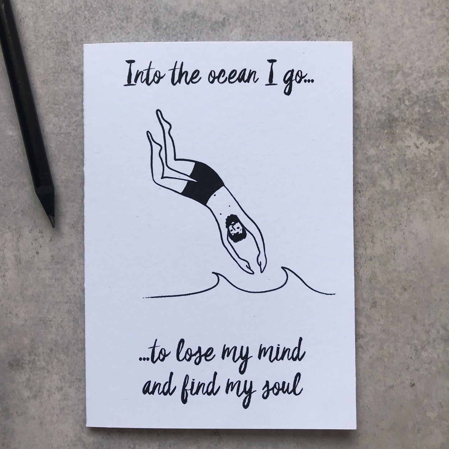 Into the ocean/water I go to lose my mind and find my soul