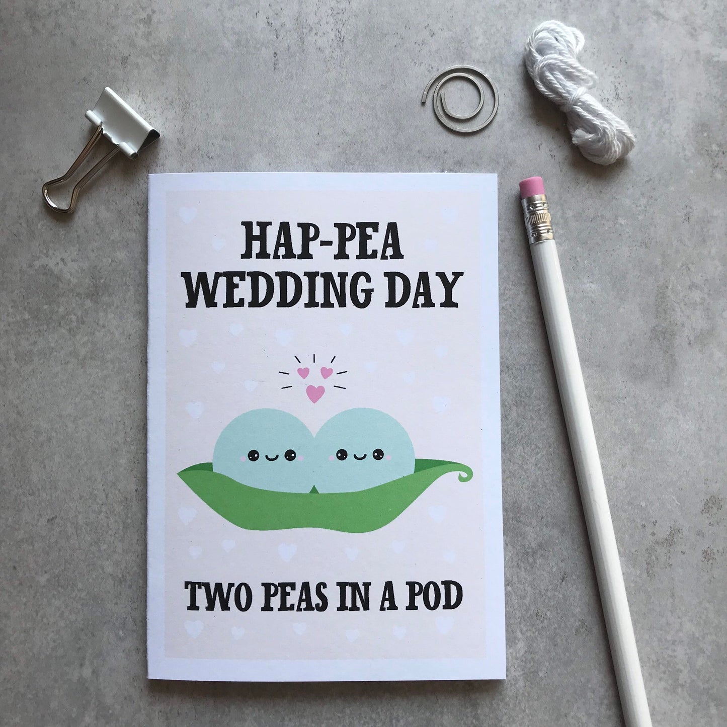 Two peas in a pod wedding card