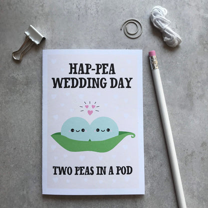 Two peas in a pod wedding card